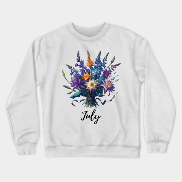 Larkspur July Flower Shirt, Vintage Watercolor Floral Tshirt, July Birth Month, Mothers Day Gift, Boho Garden, Cottagecore TShirt, Van Gogh Crewneck Sweatshirt by HoosierDaddy